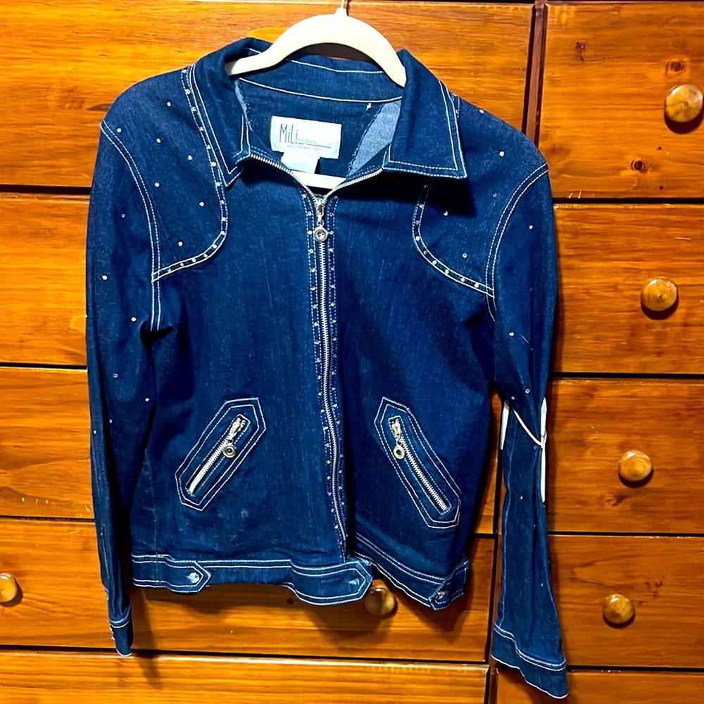 Gemstones Jean jacket with pockets